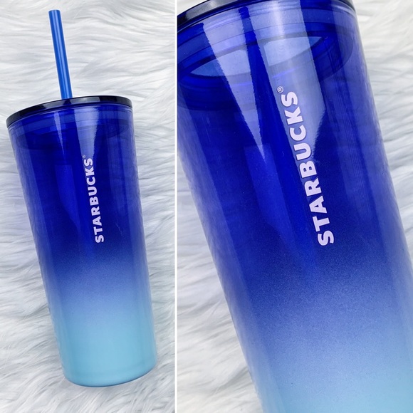 Starbucks 2020 Glass Ombre Gradient 18oz Blue Cup